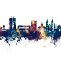 Paramaribo Suriname Skyline Blue & Bronze Mural Wallpaper - pure wallpaper artwork