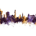 Colchester England Skyline Purple & Gold Mural Wallpaper - pure wallpaper artwork