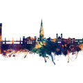 San Sebastian Spain Skyline Blue & Bronze Mural Wallpaper - pure wallpaper artwork
