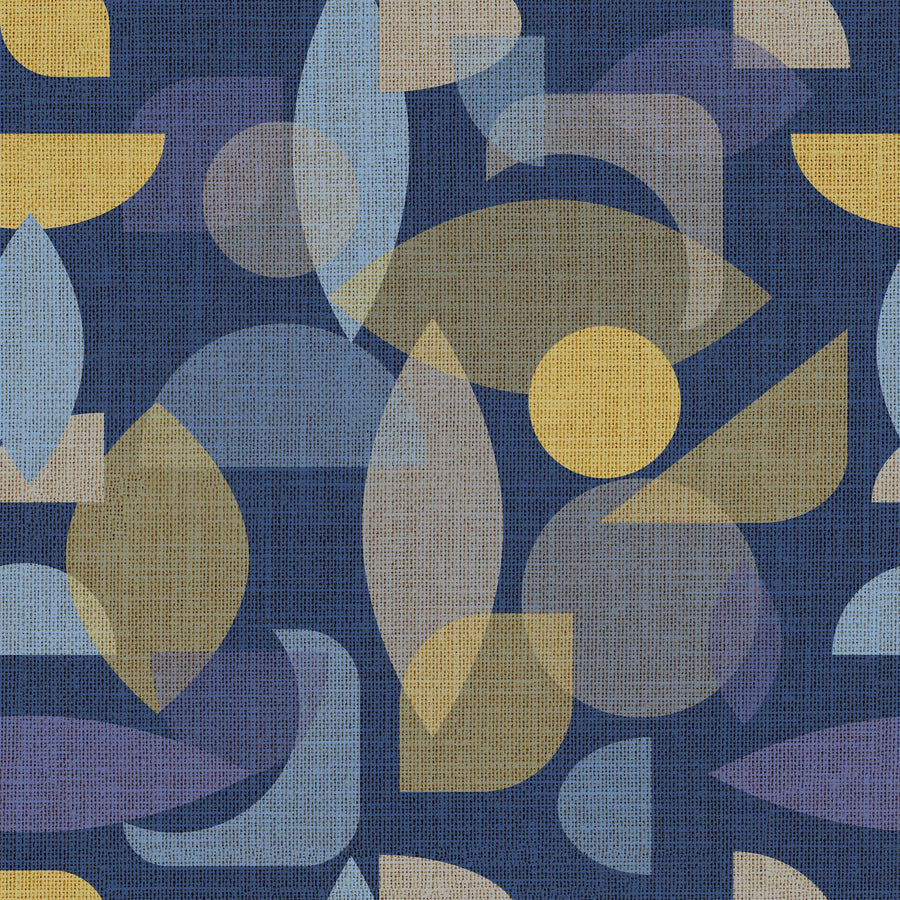 Homley Geometry, Navy Mural Wallpaper