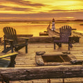 Wooden Pier At Sunset Mural Wallpaper - pure wallpaper artwork