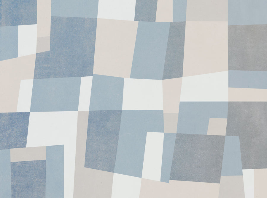 Abstract Fields, MIneral Blue Mural Wallpaper