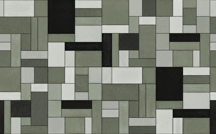 Spectrum Blocks, Olive Mural Wallpaper