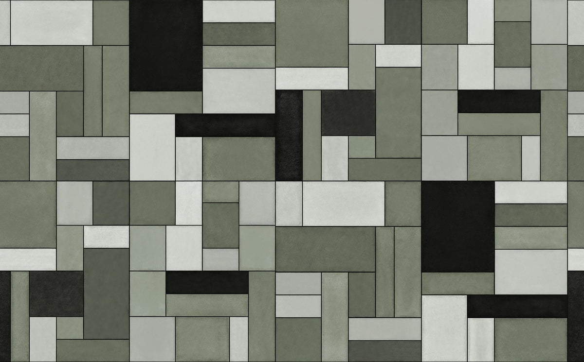 Spectrum Blocks, Olive Mural Wallpaper - pure wallpaper artwork