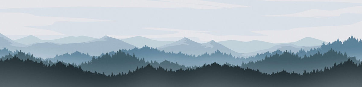 Mountain Blues in Paper Mural Wallpaper - pure wallpaper artwork