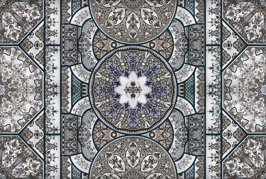 Eastern Tales, Brown & Lavender Mural Wallpaper