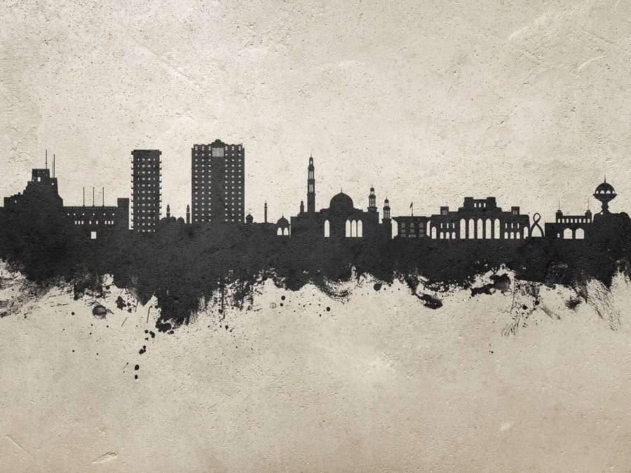 Muscat Oman Skyline Concrete Mural Wallpaper