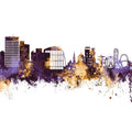 Southend-on-Sea England Skyline Purple & Gold Mural Wallpaper - pure wallpaper artwork
