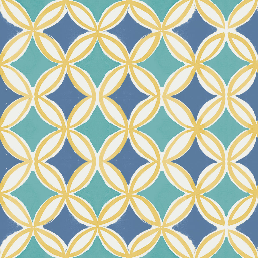 Starcircle Blue Mural Wallpaper