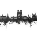 Reims France Skyline Black & White Mural Wallpaper - pure wallpaper artwork
