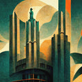 Metropolis Mural Wallpaper - pure wallpaper artwork