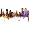 Denver Skyline Purple & Gold Mural Wallpaper - pure wallpaper artwork