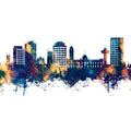 Hobart Australia Skyline Blue & Bronze Mural Wallpaper - pure wallpaper artwork