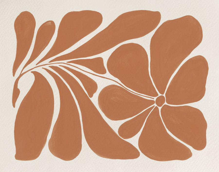 Blooming Joy I Terracotta Mural Wallpaper