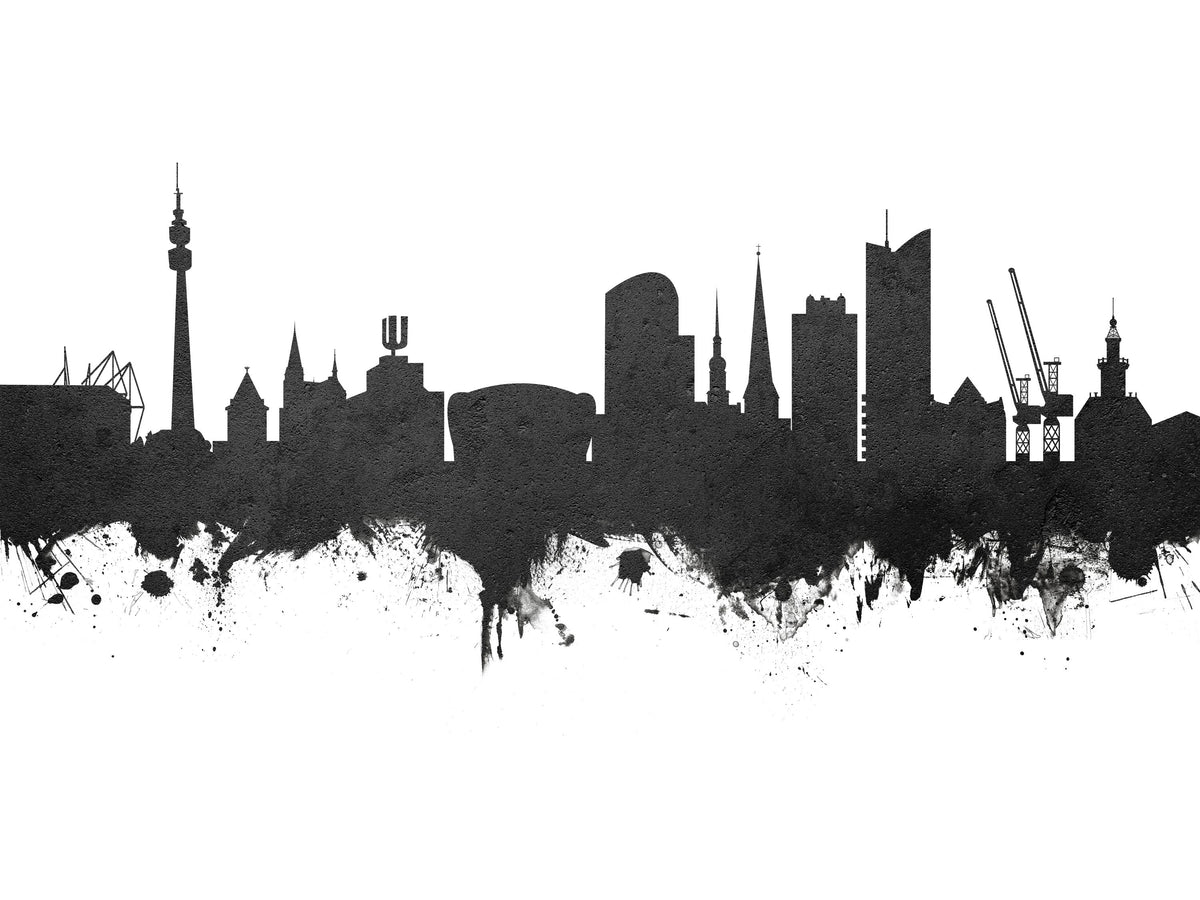 Dortmund Germany Skyline Black & White Mural Wallpaper - pure wallpaper artwork