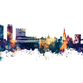 Umeå Skyline Blue & Bronze Mural Wallpaper - pure wallpaper artwork