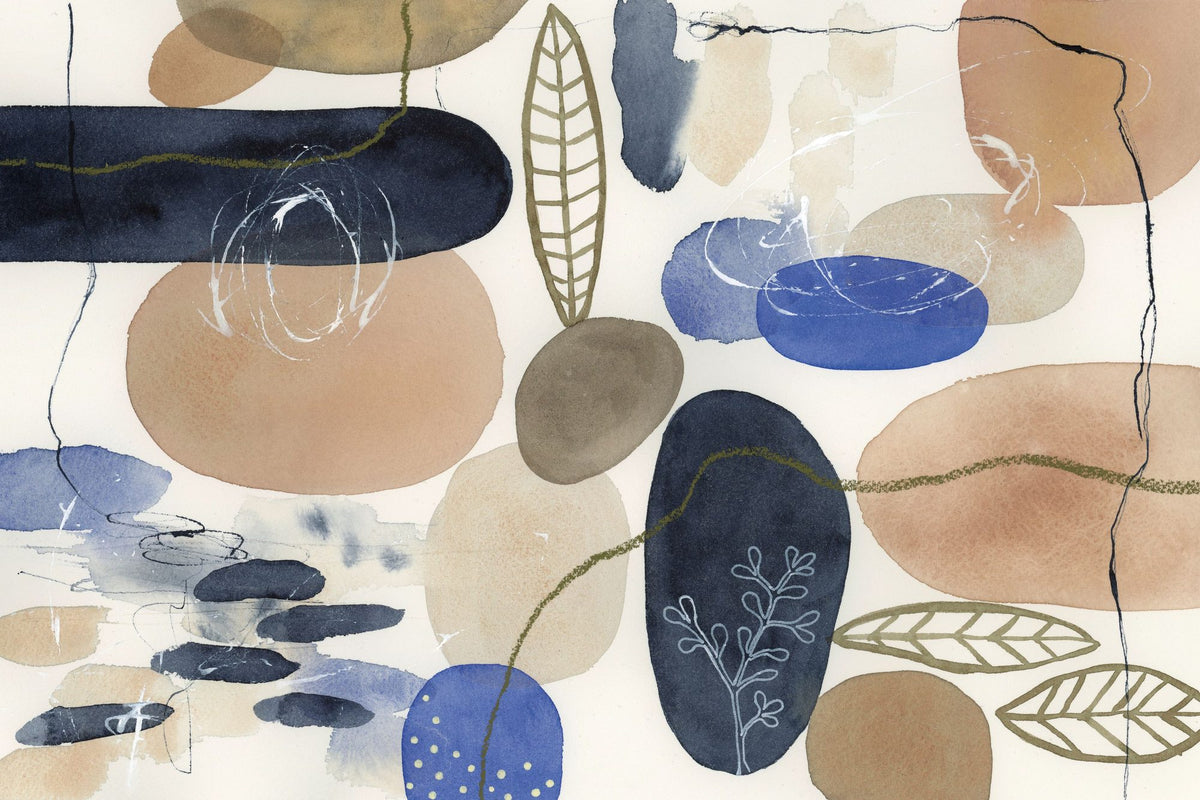 Leaves and Stones Mural Wallpaper - pure wallpaper artwork
