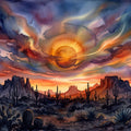 Arizona Landscape - Sunset Landscape Series Mural Wallpaper - Red Tone - pure wallpaper artwork