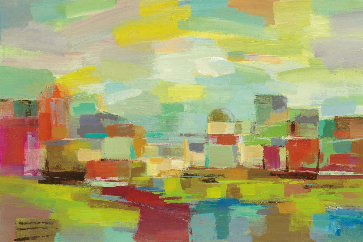 Town by the River Mural Wallpaper - pure wallpaper artwork