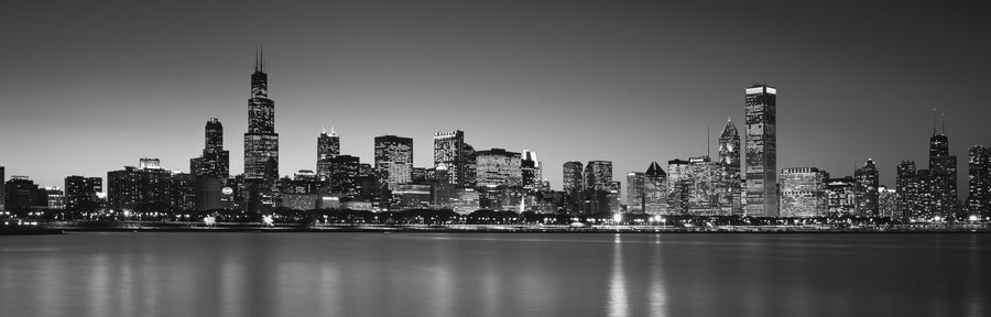 Manhattan Reflection Black & White Mural Wallpaper