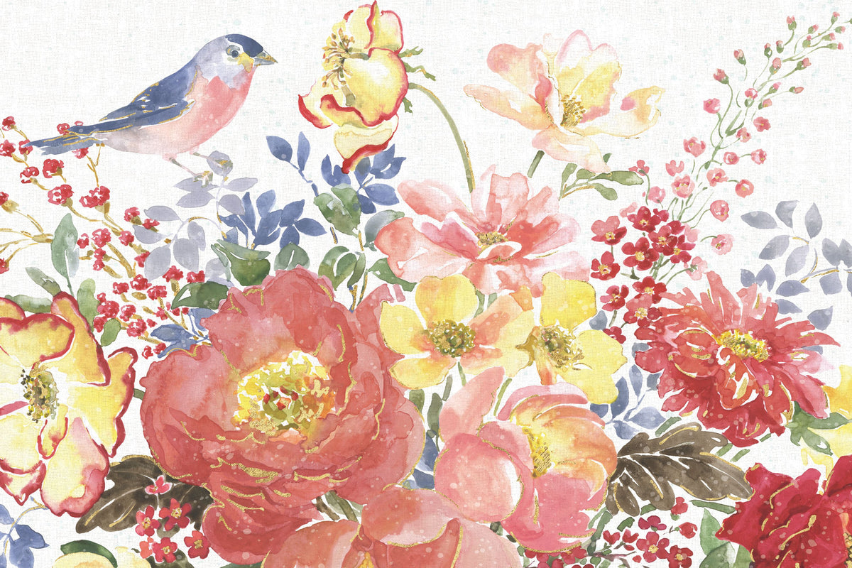 Floral Focus White Mural Wallpaper - pure wallpaper artwork