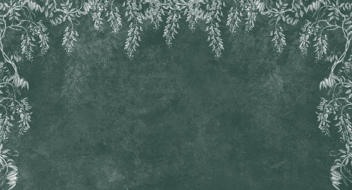 Welcome to Our Theatre, Bottle Green Mural Wallpaper - pure wallpaper artwork