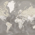 World Map Cities - Davey Mural Wallpaper - pure wallpaper artwork