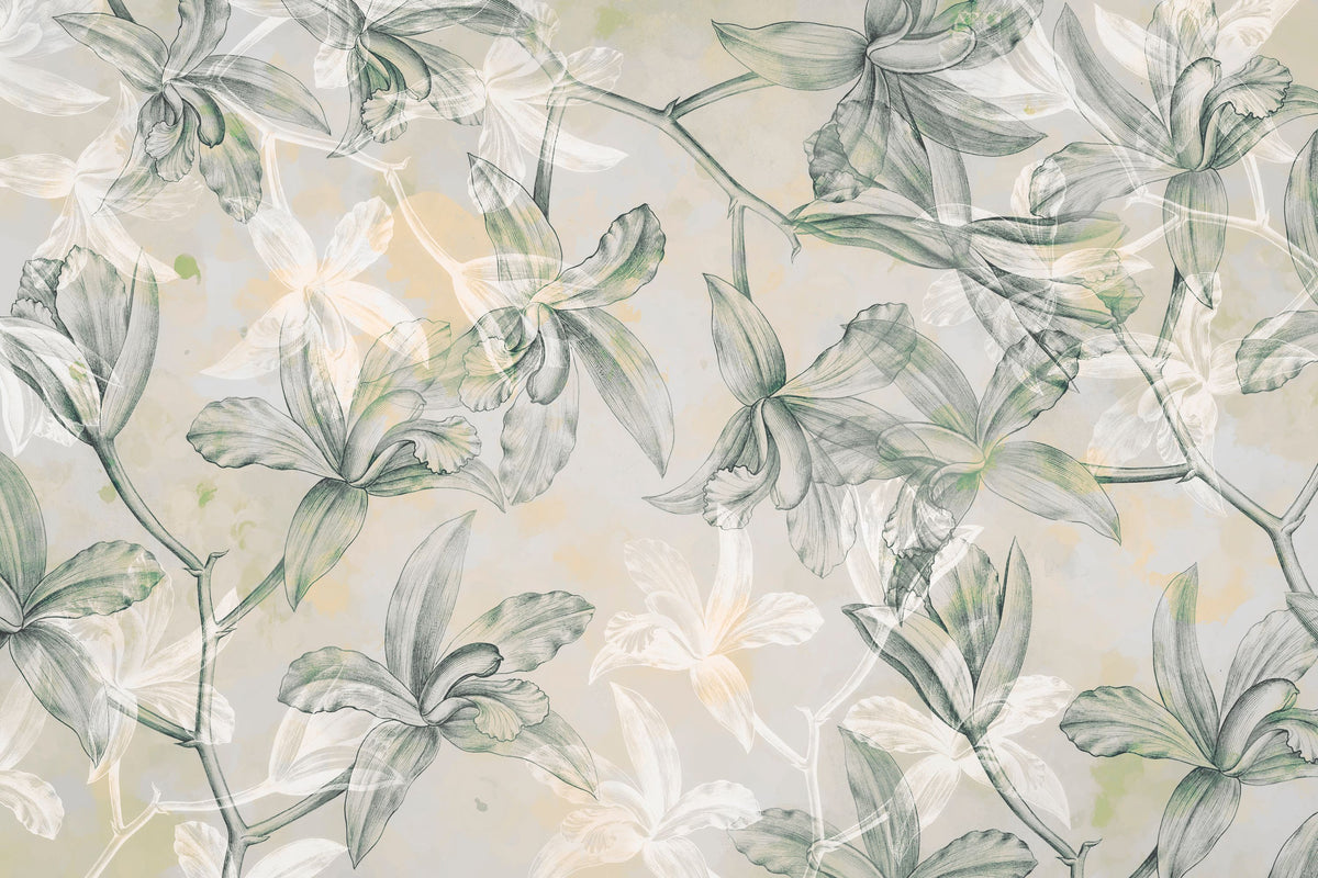 Orchids on Water Mural Wallpaper - Edition 3 - pure wallpaper artwork