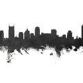 Nashville Tennessee Skyline Black & White Mural Wallpaper - pure wallpaper artwork