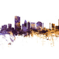 Toledo Ohio Skyline Purple & Gold Mural Wallpaper - pure wallpaper artwork