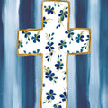Floral Cross II Mural Wallpaper - pure wallpaper artwork