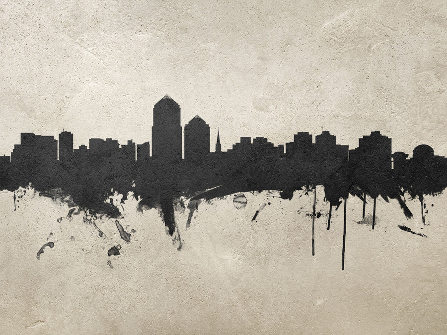 Albuquerque New Mexico Skyline Concrete Mural Wallpaper