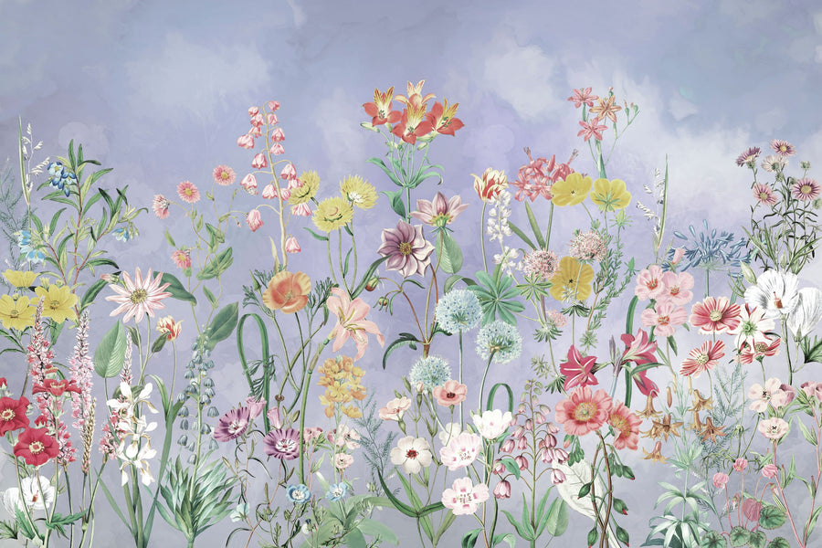 Summer Meadow Mural Wallpaper - Neutral Tone