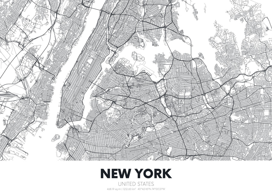 Map of New York Mural Wallpaper
