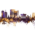 Yaoundé Cameroon Skyline Purple & Gold Mural Wallpaper - pure wallpaper artwork