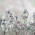 Iris Field Greenish Mural Wallpaper - pure wallpaper artwork