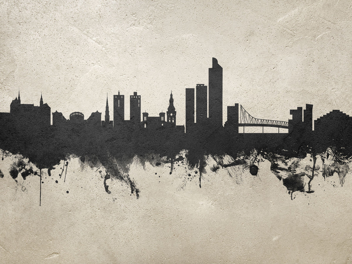 Oslo Skyline Concrete Mural Wallpaper - pure wallpaper artwork