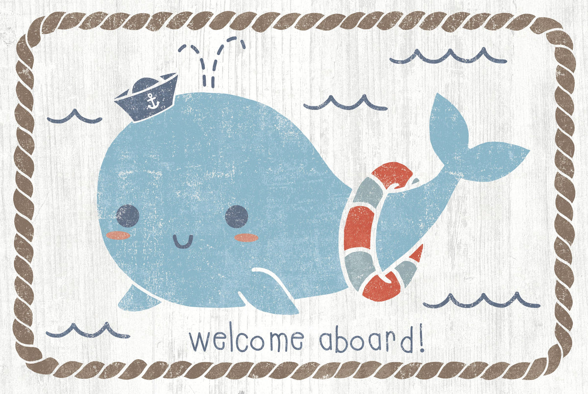 Nautical Friends Whale of a Time Mural Wallpaper - pure wallpaper artwork