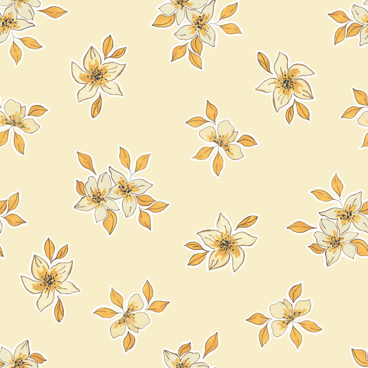 Cream Meadow Mural Wallpaper - pure wallpaper artwork