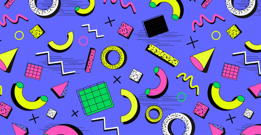Memphis Shapes Mural Wallpaper