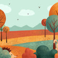 Rabbit & Hedgehog Peek a Boo Mural Wallpaper - pure wallpaper artwork
