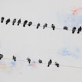 Birds on a Wire Mural Wallpaper - pure wallpaper artwork