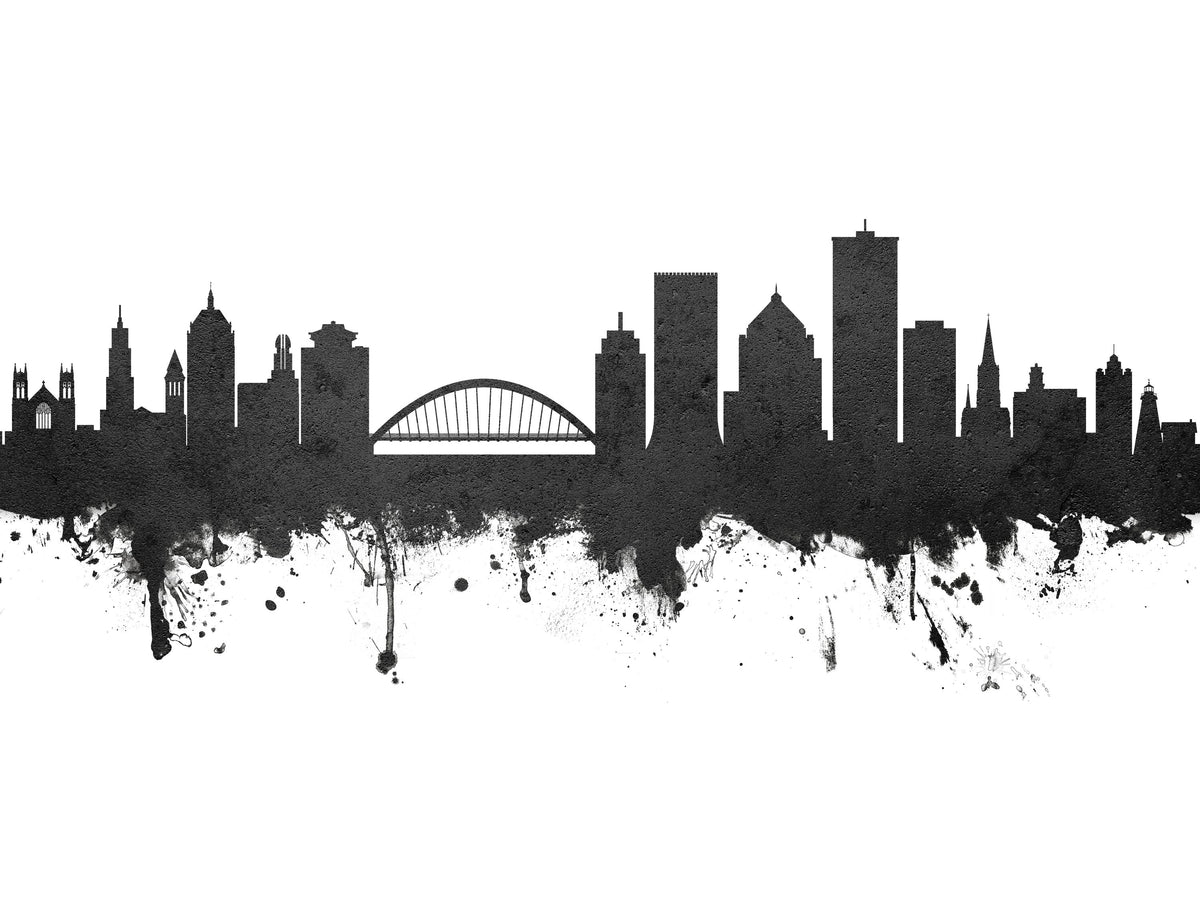 Rochester New York Skyline Black & White Mural Wallpaper - pure wallpaper artwork