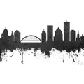 Rochester New York Skyline Black & White Mural Wallpaper - pure wallpaper artwork