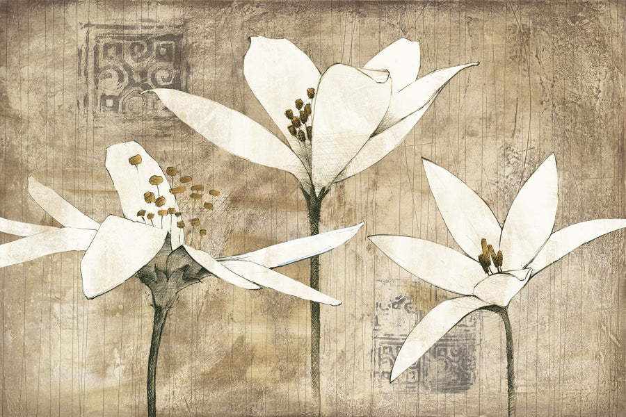 Pencil Floral III Mural Wallpaper