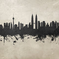 Kuala Lumpur Skyline Concrete Mural Wallpaper - pure wallpaper artwork
