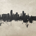 Miami Florida Skyline Concrete Mural Wallpaper - pure wallpaper artwork