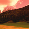 Mountain Church Sunset Mural Wallpaper - pure wallpaper artwork