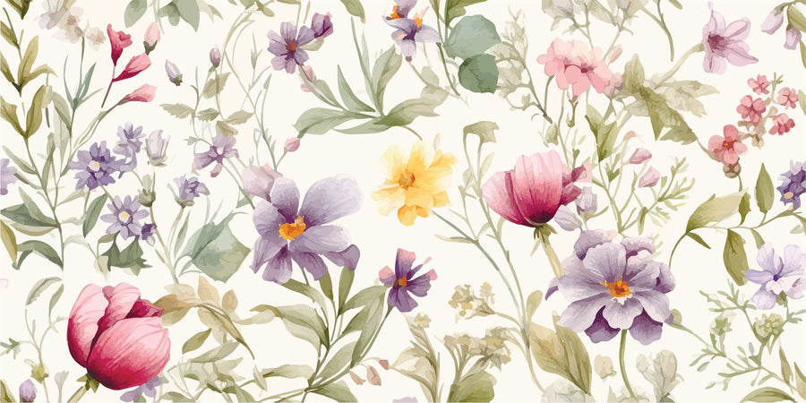 Floral Wallpaper Mural – Flower Wallpaper – Meadow Center printable artwork