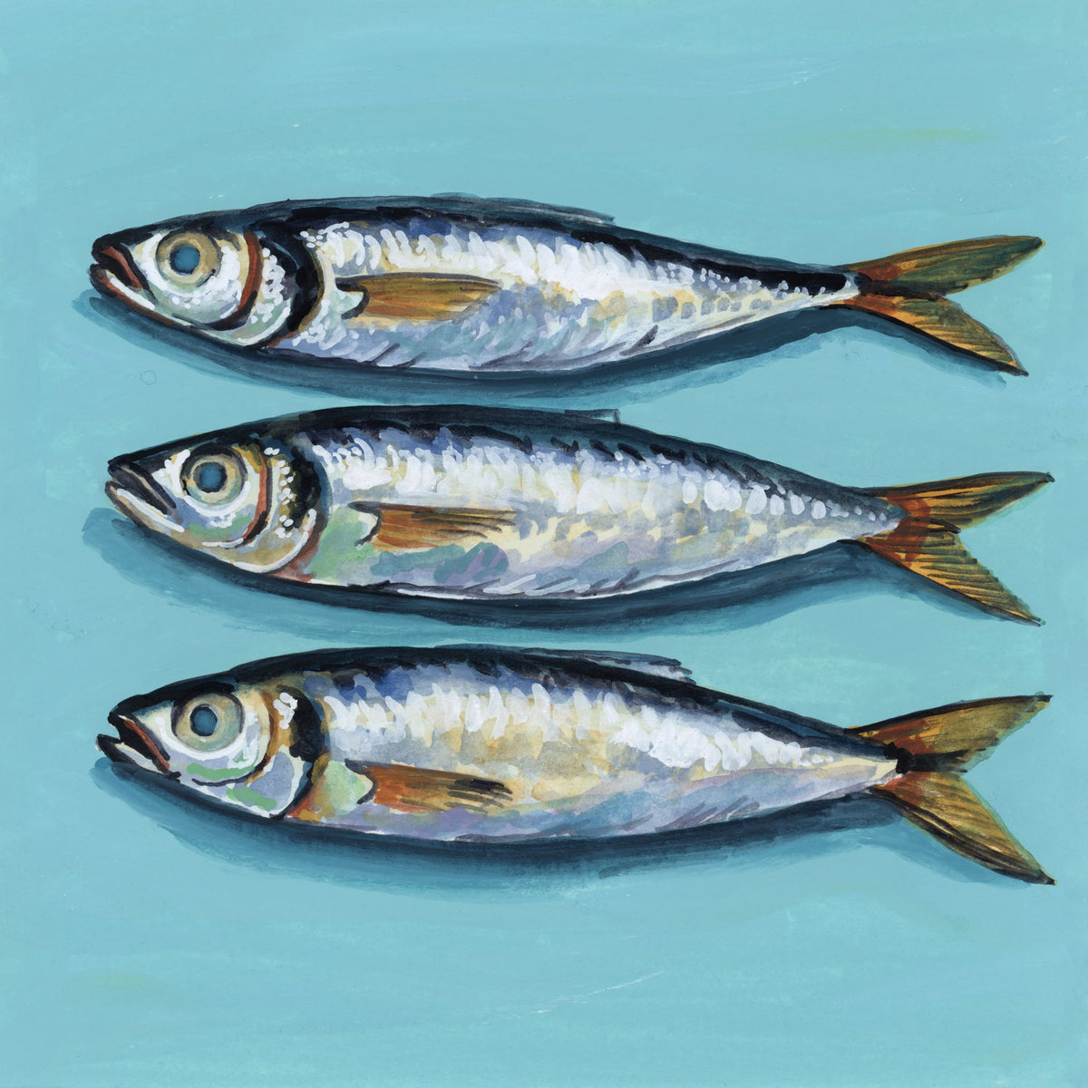 Three Little Fishies Mural Wallpaper - pure wallpaper artwork